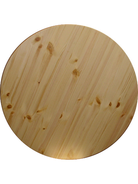 Tischplatte in 80 cm Durchmesser in Kiefermassivholz. Stabil und unverwechselbar durch die Maserung kombiniert mit den Ast-Zeichnungen. Jede Tischplatte sieht anders aus!