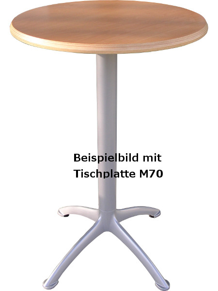 Beispiel: Stehtisch mit Multiplexbuchen-tischplatte in Ø 70 cm