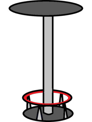 Stehtisch mit Fußring