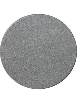 Die Tischplatte Topalit im Steindekor Granit Schwarz oder Balota 0119, hier in einem Durchmesser von 80 cm