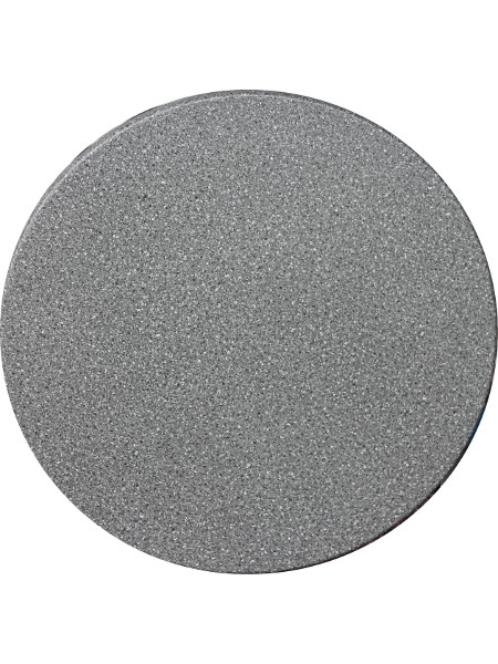 Die Tischplatte Topalit im Steindekor Granit Schwarz oder Balota 0119, hier in einem Durchmesser von 80 cm
