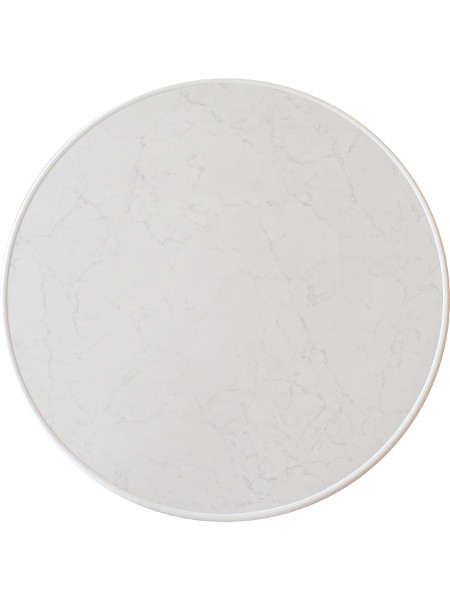 Grosse Tischplatte im Steindekor weiss-marmor: 100 cm Durchmesser