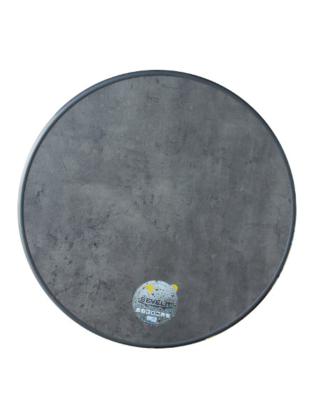 Tischplatte im Dekor Beton dunkel in der bekannten Ausführung von Sevelit: Kunststoffkante in schwarz