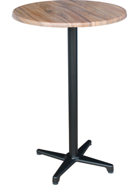 Stehtisch Sunny mit abklappbarer Tischplatte Topalit im Dekor Washed Elm in 70 cm Durchmesser
