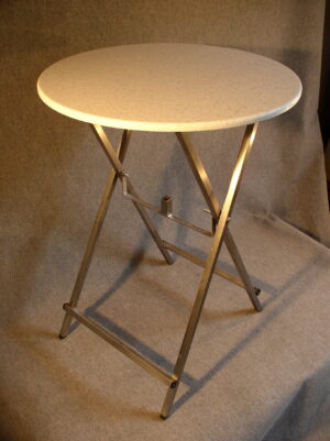 Stehtisch Edelstahl ST-U80E Sonne mit wetterfester Tischplatte Pfeffer und Salz Ø80 cm